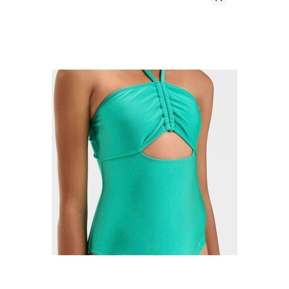 Art  Class Girls' Shining Bright Solid One Piece Swimsuit size 8 - Picture 3 of 6